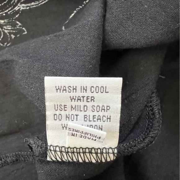 Women’s Black Tunic with White Embroidery Short Sleeve Open Front Size Small - Picture 5 of 7